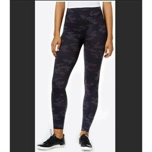 Spanx Look At Me Now Seamless Leggings Black Camo Large Tummy Color Size Large